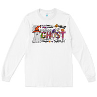White ghost Long Sleeve Tee - CowhideDigitalArt