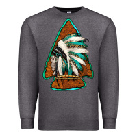 Charcoal Heather indian headdress arrowhead Premium Sweatshirt - Jasminsmagicworld