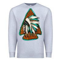 Heather Grey indian headdress arrowhead Premium Sweatshirt - Jasminsmagicworld