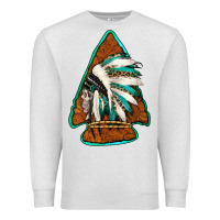 Oatmeal Heather indian headdress arrowhead Premium Sweatshirt - Jasminsmagicworld