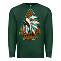 Sports Green indian headdress arrowhead Premium Sweatshirt - Jasminsmagicworld
