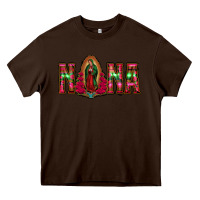 Chocolate Brown nana floral aztec leopard Heavy Core Tee - Jasminsmagicworld