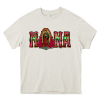 Cream nana floral aztec leopard Heavy Core Tee - Jasminsmagicworld