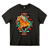 Asphalt Aztec Symbol White Horse Heavy Core Tee - FaDigitalArtStudio