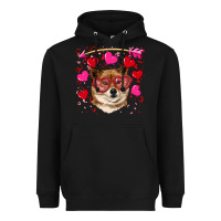 Black valentine's shiba inu Heavyweight Hoodie - RanaPortraitStore