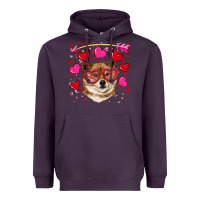 Plum valentine's shiba inu Heavyweight Hoodie - RanaPortraitStore