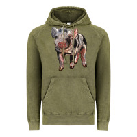 Vintage Olive Baby Spotted Pig Vintage Hoodie - LillyAllenDesigns