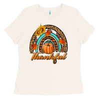 Thankful Pumpkin Rainbow Ladies Tee | Teevron
