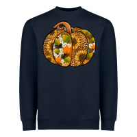 Navy leopard cowhide sunflower pumpkin Heavyweight Sweatshirt - Jasminsmagicworld