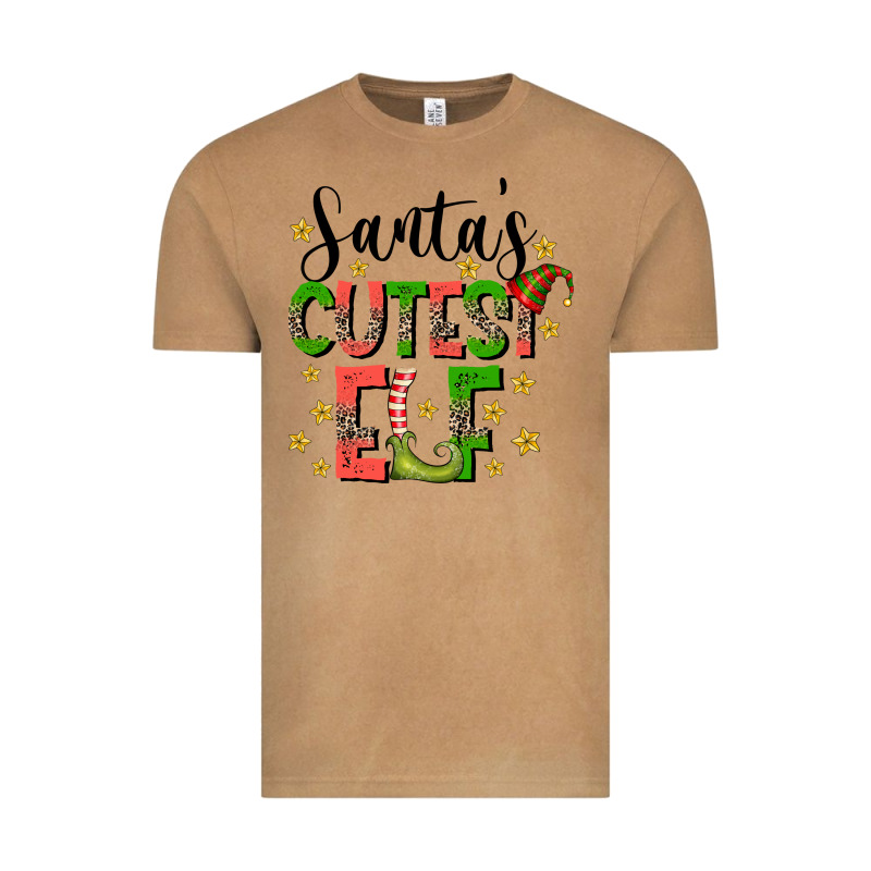 Santas Cutest Elf Vintage Tee by CowhideDigitalArt | Teevron