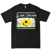 Black slava flower blue and yellow Premium Tee - linhVisuals