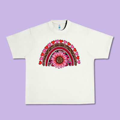 Valentine's Day Sunflower Rainbow Urban Heavy Tee Designed By Ranaportraitstore