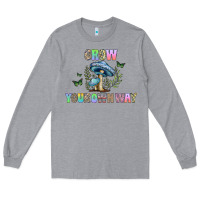 Heather Grey grow your own way Long Sleeve Tee - CowhideDigitalArt