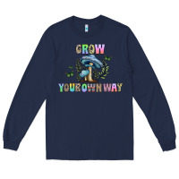 Navy grow your own way Long Sleeve Tee - CowhideDigitalArt