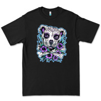 Pitbull Dog Sugar Skull Flower Plants Premium Tee | Teevron