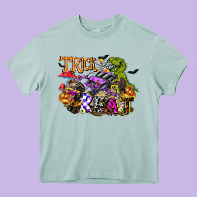 Trick Rawr Treat Heavy Core Tee Designed By Fadigitalartstudio