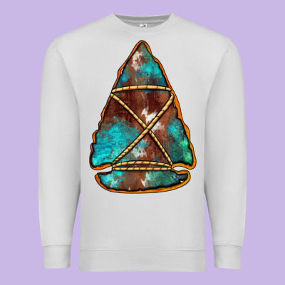 Turquoise Cowhide Arrowhead Premium Sweatshirt Designed By Jasminsmagicworld