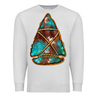 Dove Grey turquoise cowhide arrowhead Premium Sweatshirt - Jasminsmagicworld