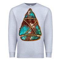 Heather Grey turquoise cowhide arrowhead Premium Sweatshirt - Jasminsmagicworld