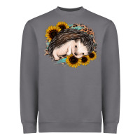 Storm sleeping hedgehog sunflower leopard Heavyweight Sweatshirt - Jasminsmagicworld