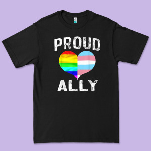 Proud Ally Lgbt Rainbow Heart Gay Pride Month Premium Tee Designed By Linhvisuals