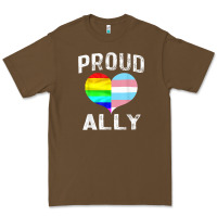 Cacao proud ally lgbt rainbow heart gay pride month Premium Tee - linhVisuals