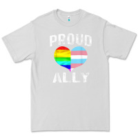 Dove Grey proud ally lgbt rainbow heart gay pride month Premium Tee - linhVisuals
