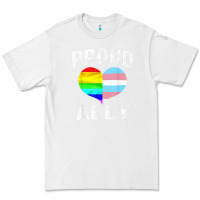 White proud ally lgbt rainbow heart gay pride month Premium Tee - linhVisuals