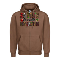 Chestnut santa's favorite librarian Zipper Hoodie - Jasminsmagicworld