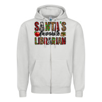 Dove Grey santa's favorite librarian Zipper Hoodie - Jasminsmagicworld
