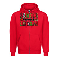 Red santa's favorite librarian Zipper Hoodie - Jasminsmagicworld