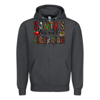 Smoke santa's favorite librarian Zipper Hoodie - Jasminsmagicworld