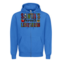 True Royal santa's favorite librarian Zipper Hoodie - Jasminsmagicworld