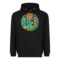 Black Round western pattern Heavyweight Hoodie - Jasminsmagicworld