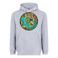 Heather Grey Round western pattern Heavyweight Hoodie - Jasminsmagicworld