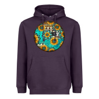 Plum Round western pattern Heavyweight Hoodie - Jasminsmagicworld