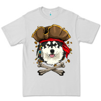 Dove Grey alaskan malamute pirate dog halloween Premium Tee - linhVisuals