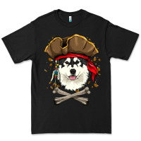 Black alaskan malamute pirate dog halloween Premium Tee - linhVisuals