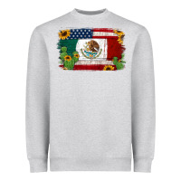 Heather Grey mexican american flag background Heavyweight Sweatshirt - Jasminsmagicworld