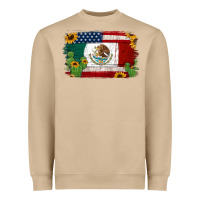 Mushroom mexican american flag background Heavyweight Sweatshirt - Jasminsmagicworld