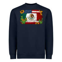 Navy mexican american flag background Heavyweight Sweatshirt - Jasminsmagicworld