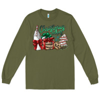 Army Green christmas vibes Long Sleeve Tee - SublimationCraftShop