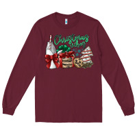 Burgundy christmas vibes Long Sleeve Tee - SublimationCraftShop