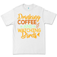 White drinking coffee watching birds funny Premium Tee - linhVisuals