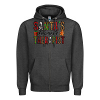 Charcoal Heather santa's favorite therapist Zipper Hoodie - Jasminsmagicworld