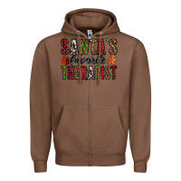 Chestnut santa's favorite therapist Zipper Hoodie - Jasminsmagicworld