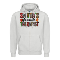 Dove Grey santa's favorite therapist Zipper Hoodie - Jasminsmagicworld