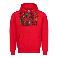 Red santa's favorite therapist Zipper Hoodie - Jasminsmagicworld
