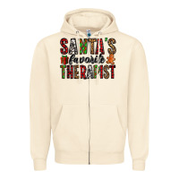 Sandshell santa's favorite therapist Zipper Hoodie - Jasminsmagicworld
