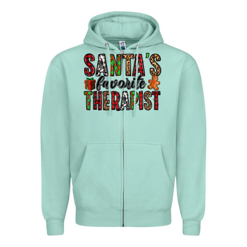 Santa's Favorite Therapist Zipper Hoodie by Jasminsmagicworld | Teevron